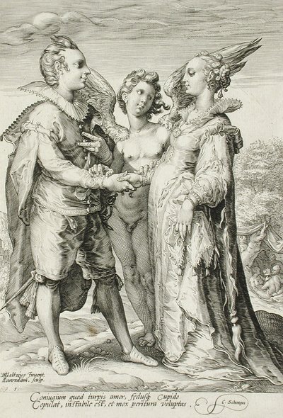 Matrimonio per piacere, Piatto 1 della Trilogia del Matrimonio, c.1594 da Jan Saenredam