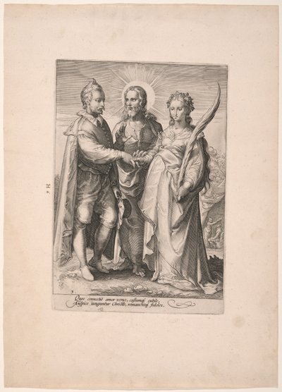 Il matrimonio per amore spirituale, da Tre tipi di matrimonio da Jan Saenredam