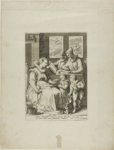 Mattina, tavola uno da Quattro momenti del giorno da Jan Saenredam