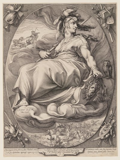 Pallade Atena, da Tre dee sedute tra le nuvole da Jan Saenredam