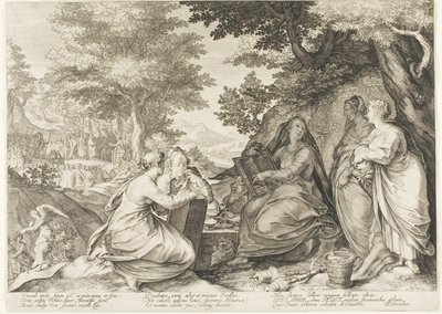 Tavola uno, da Cinque vergini sagge e cinque stolte da Jan Saenredam