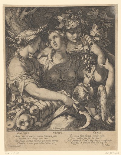 Venere, Bacco e Cerere da Jan Saenredam