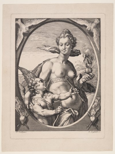 Venere e Amor, da Tre dei o dee pagani da Jan Saenredam