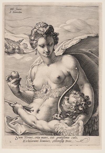 Venere e Cupido, da Le tre dee da Jan Saenredam