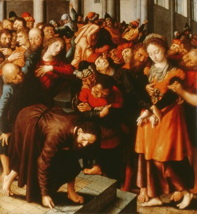 Cristo e la donna sorpresa in adulterio da Jan Sanders van Hemessen