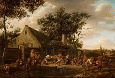 Contadini che ballano davanti a una locanda da Jan Steen