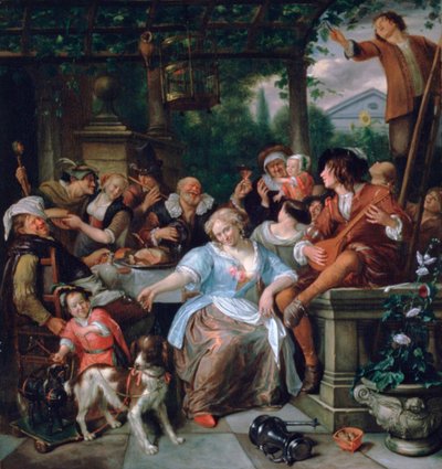 Compagnia allegra su una terrazza, c. 1673-1675 da Jan Steen