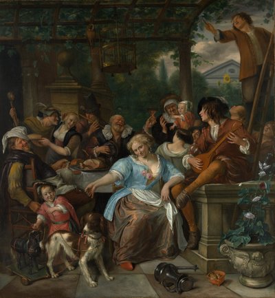 Compagnia allegra su una terrazza, ca. 1670 da Jan Havickszoon Steen