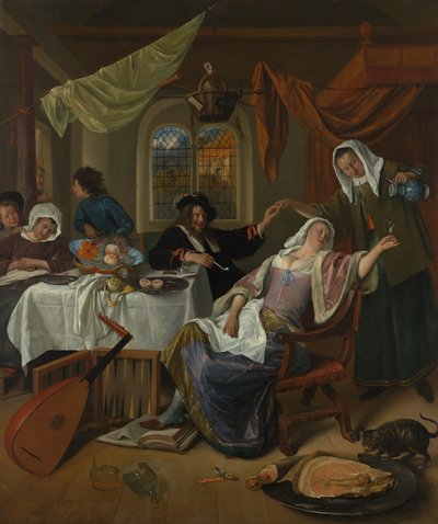 La Famiglia Dissoluta, ca. 1663-64 da Jan Havickszoon Steen