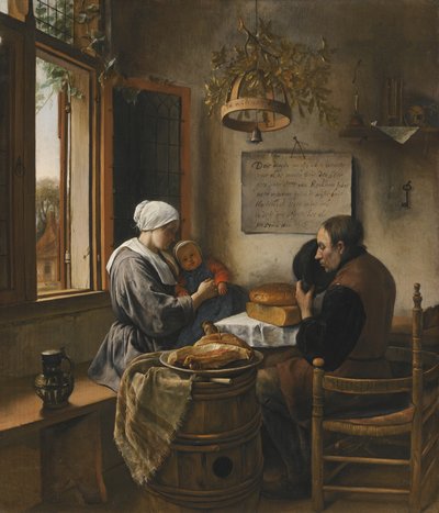 La preghiera prima del pasto da Jan Steen
