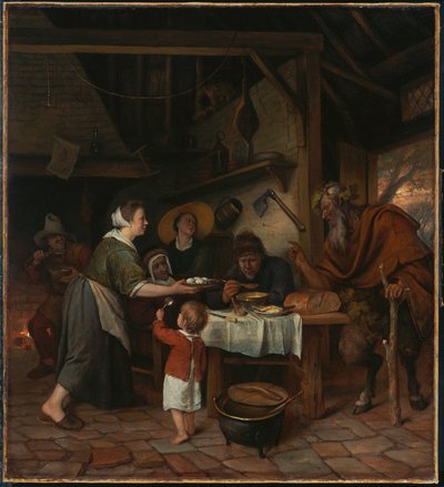 Il satiro e la famiglia del contadino da Jan Steen