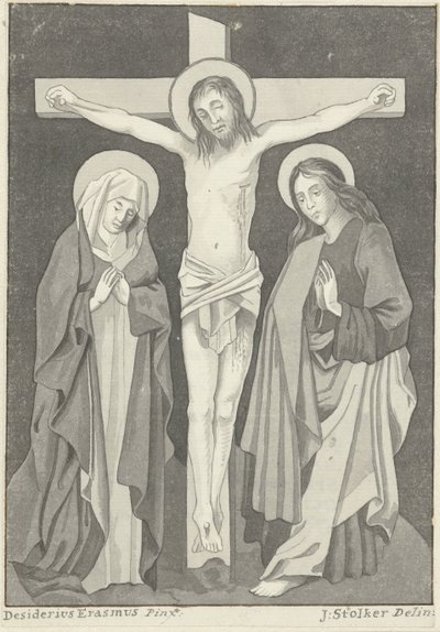 Cristo sulla croce con Maria e Giovanni da Jan Stolker (signed by artist)