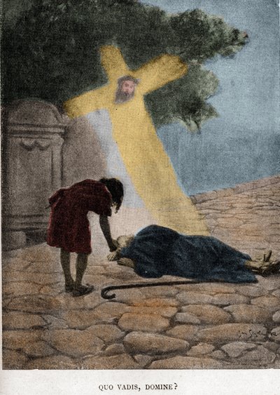 Quo vadis domine? (Capitolo XXIII) illustrazione di Jan Styka (1858-1925) per il romanzo 