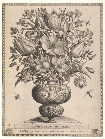 Mazzo di fiori in un vaso da Jan Theodor de Bry