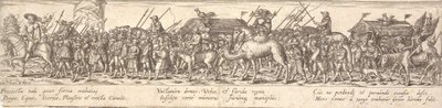 Truppe di soldati con carro bagagli e la Morte a cavallo da Jan Theodor de Bry