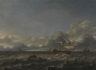 Navi da guerra in una brezza forte da Jan Theunisz Blankerhoff