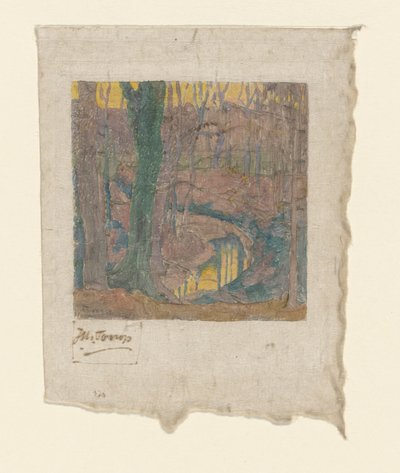 Faggi spogli lungo un ruscello da Jan Toorop (signed by artist)