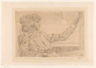 Donna seduta davanti a una finestra da Jan Toorop (signed by artist)