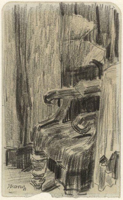 Poltrona parzialmente coperta da una tenda da Jan Toorop