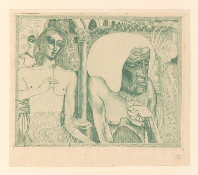 Vecchia donna circondata da giovani donne (Jeugd en ouderdom der vrouw) da Jan Toorop