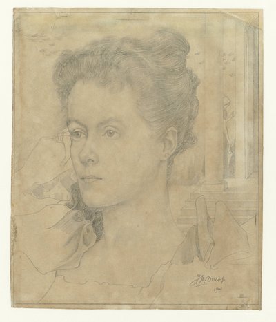Ritratto della moglie di Jan Toorop, Annie Hall, o di sua sorella Janet Hall da Jan Toorop