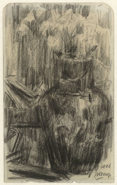 Vaso con fiori in un interno da Jan Toorop