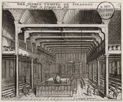 Interno della sinagoga portoghese di Amsterdam da Jan Veenhuysen