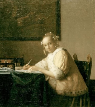Scrittrice in giallo da Jan Vermeer van Delft