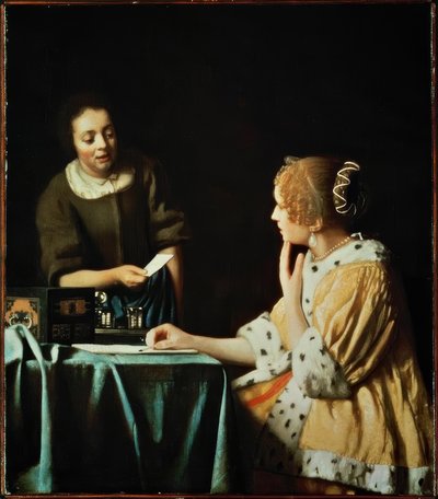 Signora con cameriera e lettera da Jan Vermeer van Delft