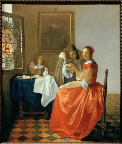 La ragazza con il bicchiere di vino da Jan Vermeer van Delft