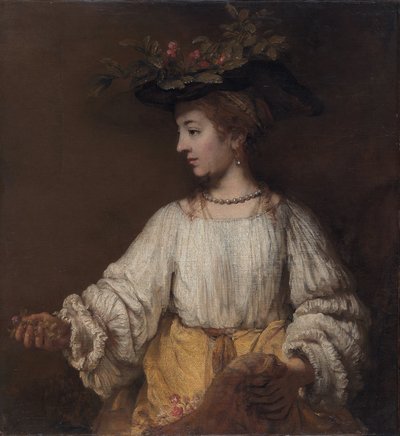 Flora - Dipinto di Rembrandt van Rijn da Johannes Vermeer