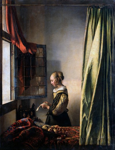 Ragazza che Legge una Lettera vicino a una Finestra Aperta, ca 1659 da Jan Vermeer van Delft