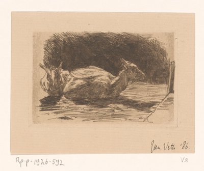 Due capre da Jan Veth (signed by artist)