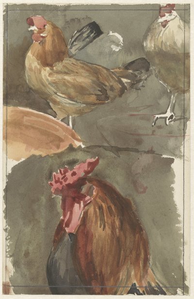 Gallo con galline da Jan Veth