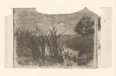 Paesaggio con acqua, canne e barca a remi da Jan Veth