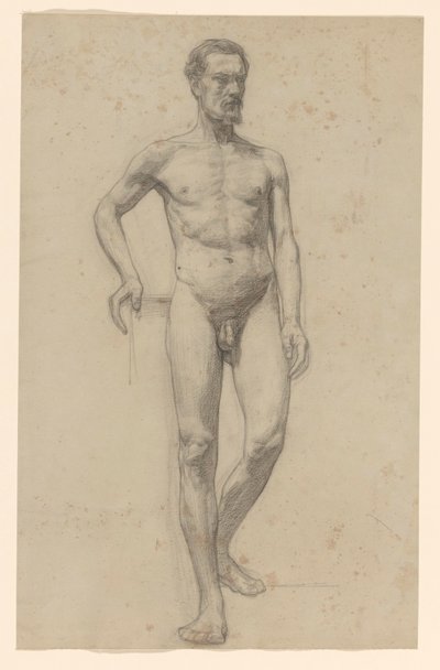 Nudo maschile in piedi, visto di fronte da Jan Veth