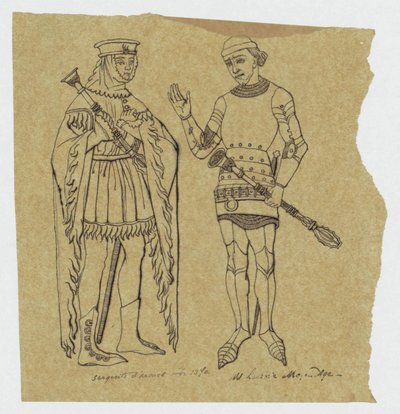 Zwei mittelalterliche Soldaten vor 1370 da Jan Veth