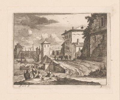 Banchine di un porto italiano da Jan Vincentsz. van der Vinne