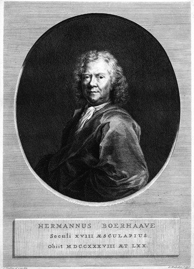 Herman Boerhaave, inciso da Jacobus Houbraken da Jan Wandelaar