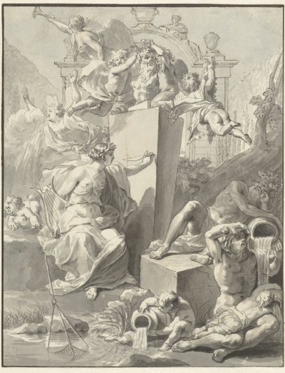 Progetto per il frontespizio di W. van der Hoeven, Westermeer, 1721 da Jan Wandelaar