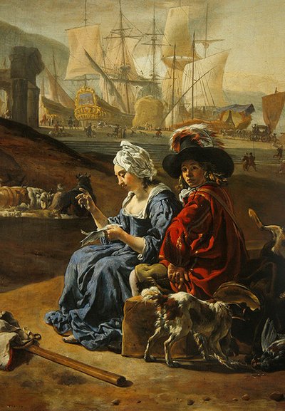 Porto italiano (dettaglio) da Jan Baptist Weenix