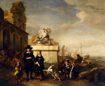 Il pittore e la sua famiglia con rovine romane da Jan Baptist Weenix