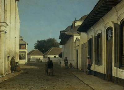 Una strada nella parte vecchia di Batavia da Jan Weissenbruch (attributed to)