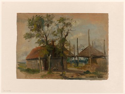 Casa di contadini con due fienili da Jan Weissenbruch