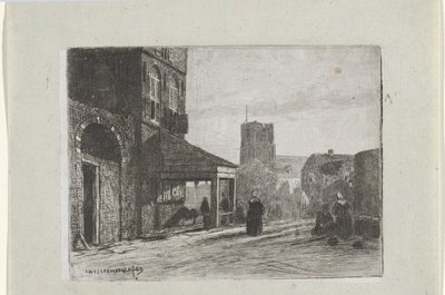 Veduta della chiesa di San Martino a Woudrichem da Jan Weissenbruch