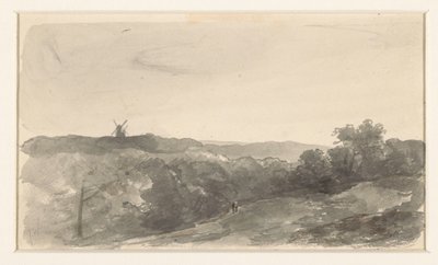 Paesaggio collinare con mulini da Jan Weissenbruch