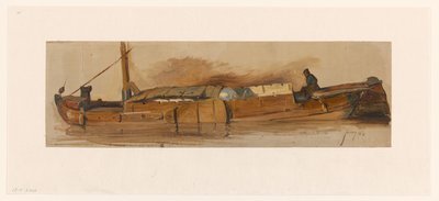 Lunga barca con barcaiolo da Jan Weissenbruch