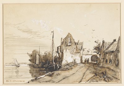 Piccola città su un fiume da Jan Weissenbruch