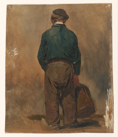 Pescatore con un cesto, visto da dietro da Jan Weissenbruch