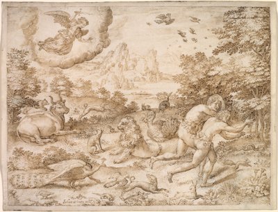La cacciata dal Paradiso, c. 1606 da Jan Wierix